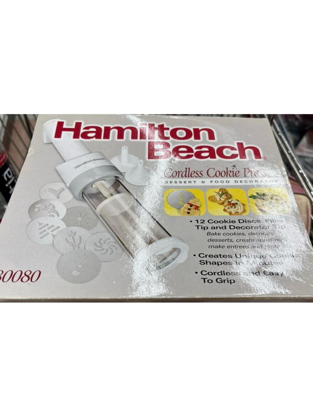 Hamilton Beach 80080 Cordless Cookie Press NOB
